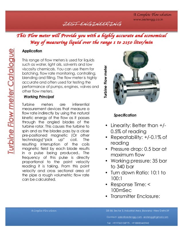 Turbine flow meter e catalogue
