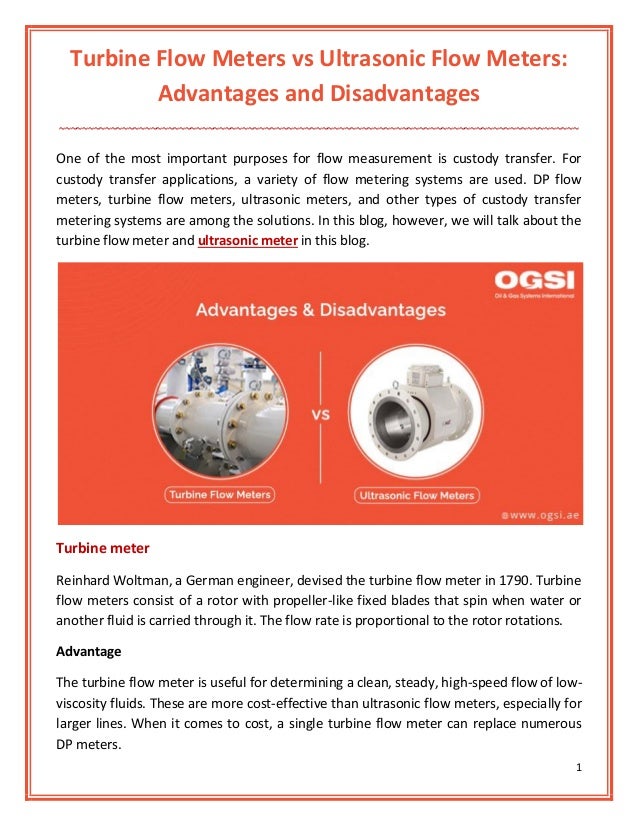 Turbine Flow Meters vs Ultrasonic Flow Meters Advantages and Disadvantages