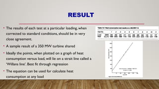 Turbine heat consumption test, efficiency of turbine cylinders | PPTX