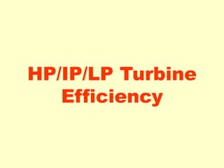 HP/IP/LP Turbine
Efficiency
 