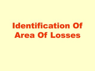 Identification Of
Area Of Losses
 