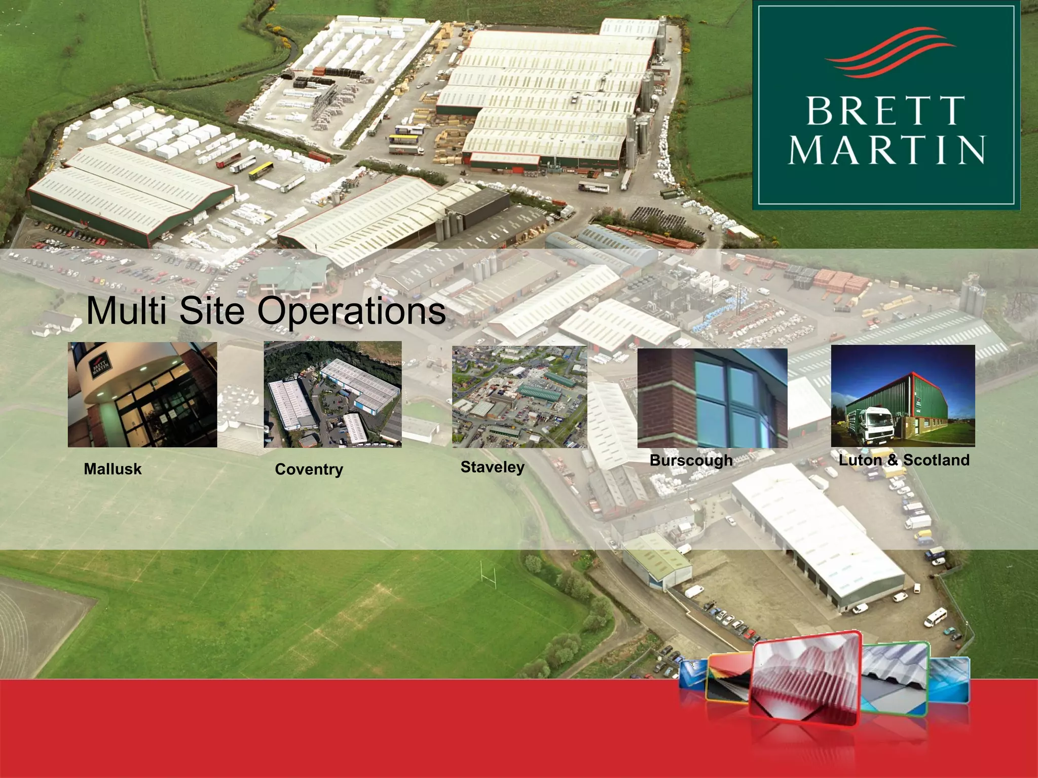 Multi Site Operations


                        Staveley   Burscough   Luton & Scotland
Mallusk   Coventry
 