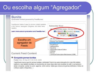 Ou escolha algum “Agregador” Escolha um agregador de Feeds 