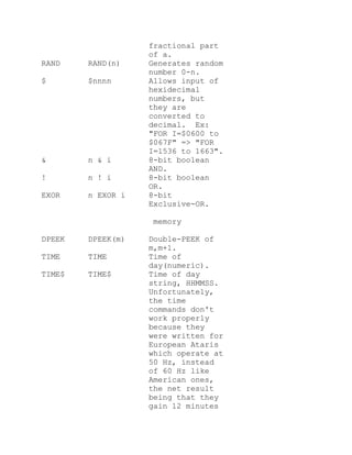 Turbo basic commands | DOCX