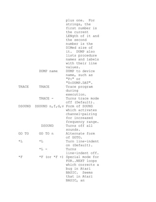 Turbo basic commands | DOCX