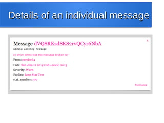 Details of an individual messageDetails of an individual message
 