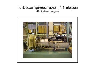 Turbocompresor axial, 11 etapas
(En turbina de gas)
 