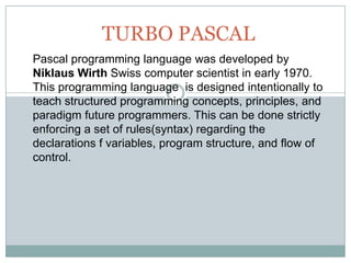 Turbo pascal | PPT