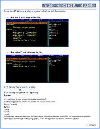 Turbo prolog 2.0 basics | PDF