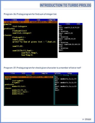 Turbo prolog 2.0 basics | PDF