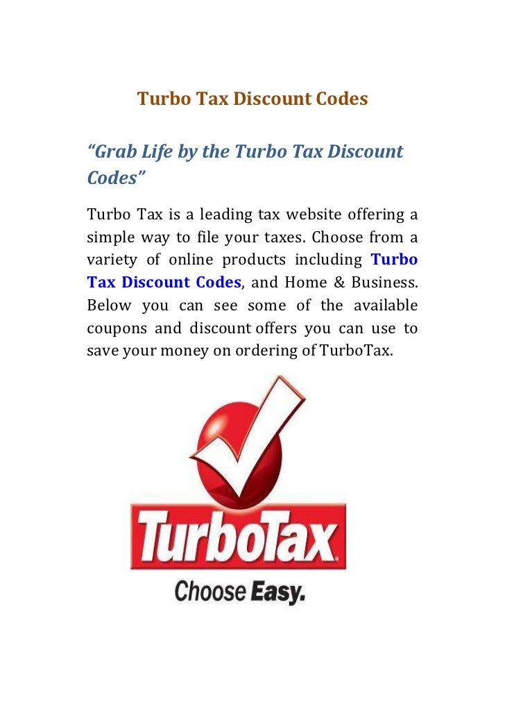 Turbo Tax Discount Codes
