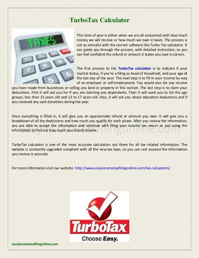 turbotax taxcaster calculator
