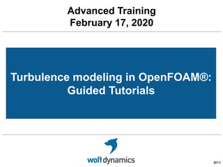 Turbulence modeling in OpenFOAM®:
Guided Tutorials
Advanced Training
February 17, 2020
GT-1
 