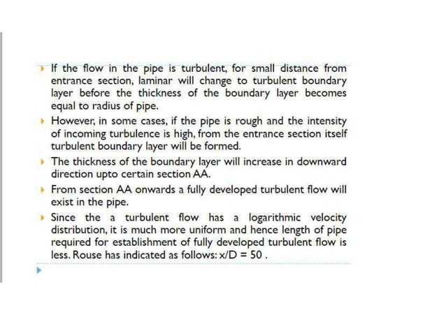Turbulent Flow in Pipes fluid mechanics. | PPTX