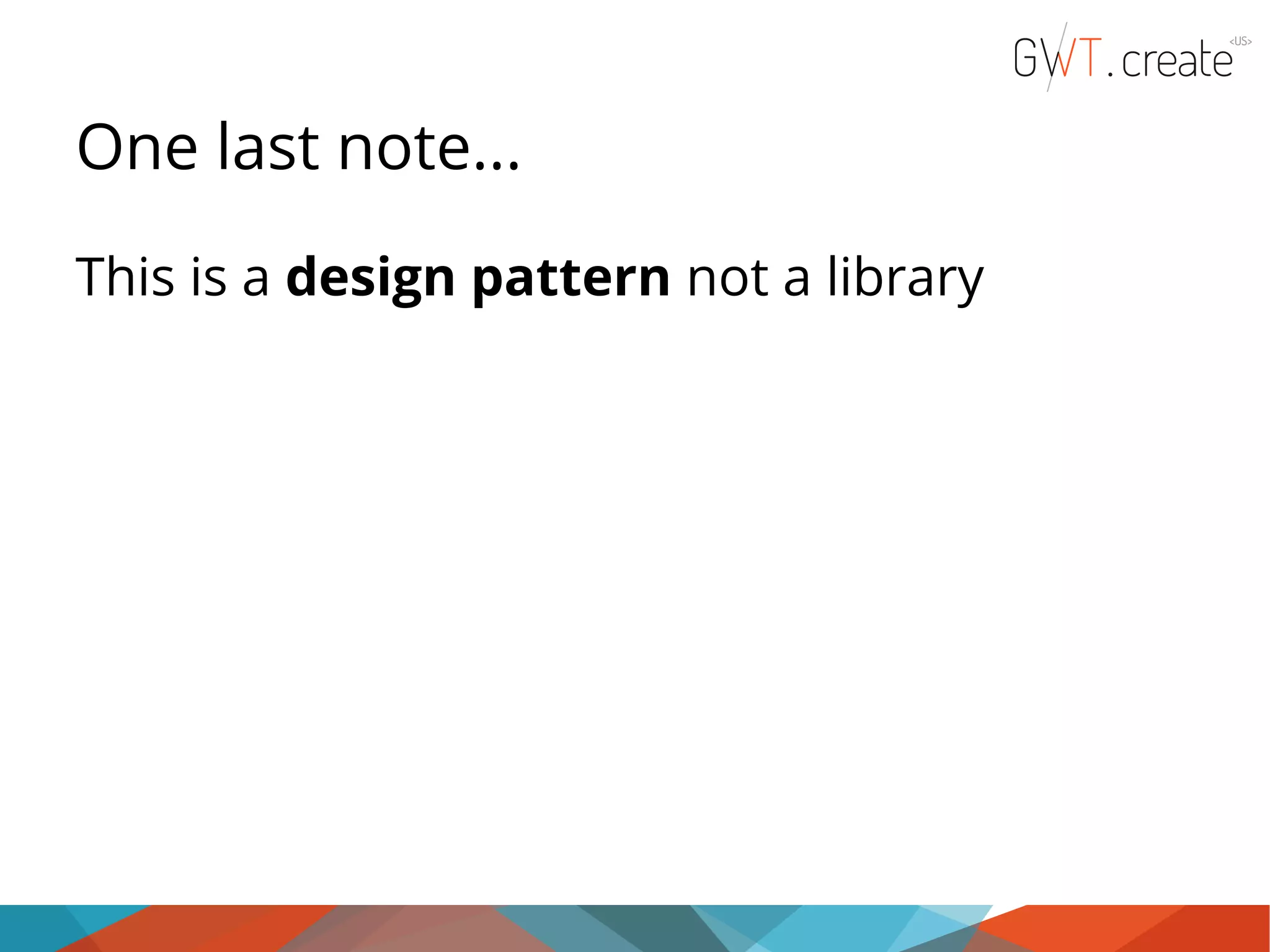 One last note... This is a design pattern not a library 