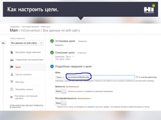 Как настроить цели.
 