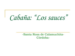 Cabaña: “Los sauces”   -Santa Rosa de Calamuchita-Córdoba- 