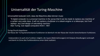 Alan Turing - Artificial Intelligence - Können Maschinen denken? | PPT