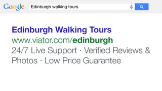 Edinburgh walking tours
Edinburgh Walking Tours
www.viator.com/edinburgh
24/7 Live Support · Veriﬁed Reviews &
Photos · Lo...