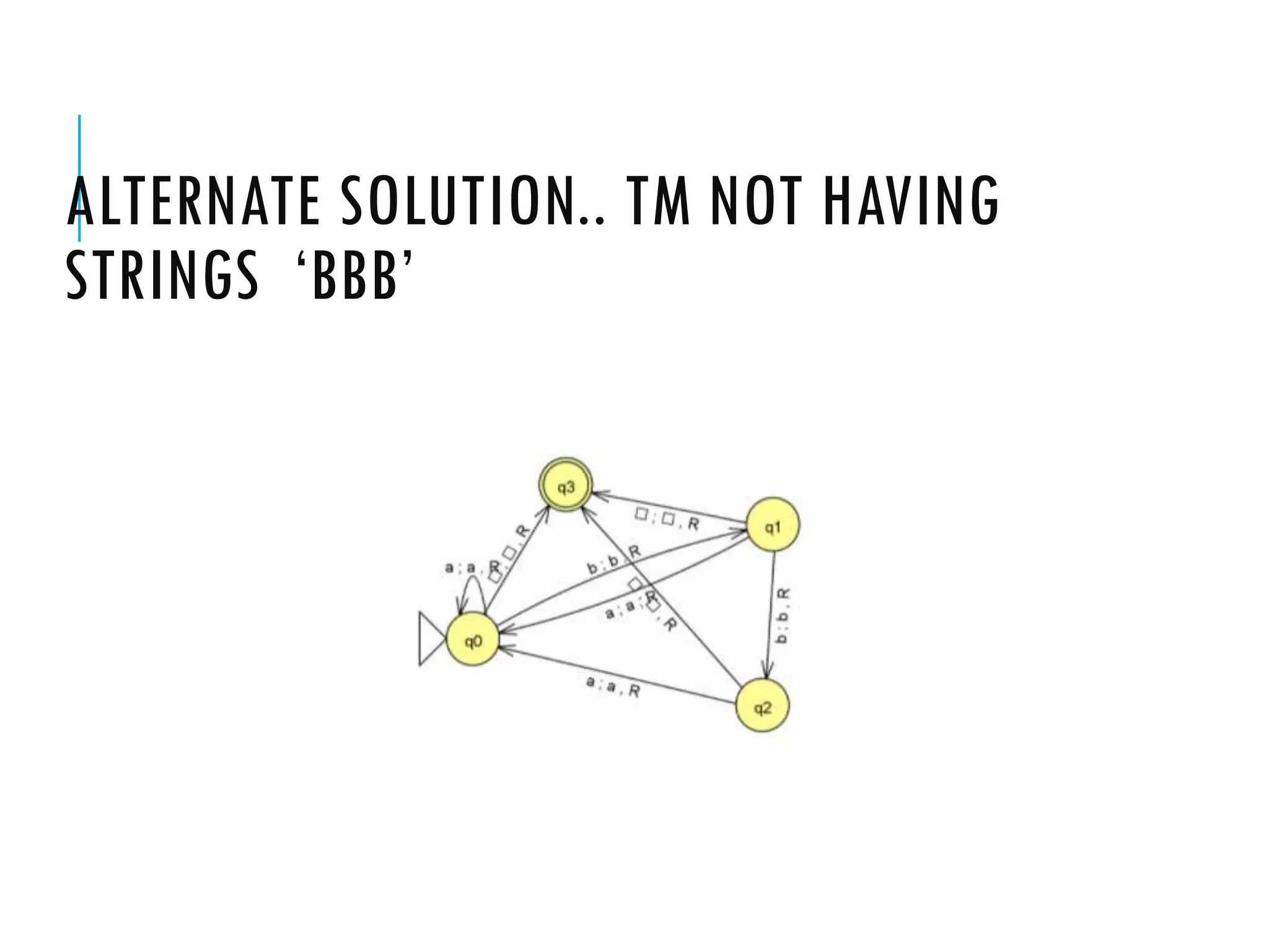 ALTERNATE SOLUTION.. TM NOT HAVING
STRINGS ‘BBB’
 