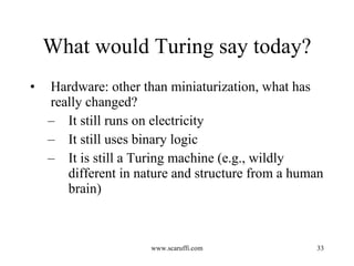What would Turing say today? ,[object Object],[object Object],[object Object],[object Object]