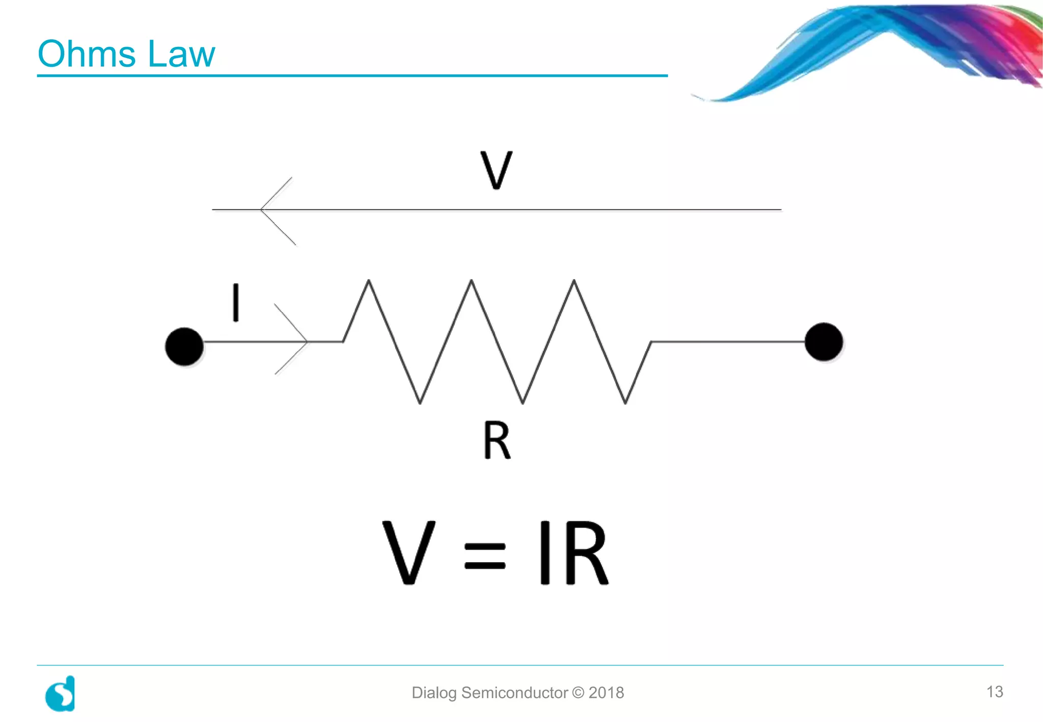 Ohms Law
Dialog Semiconductor © 2018 13
 