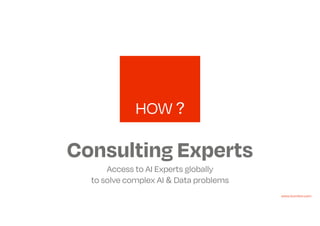 Consulting Experts
Access to AI Experts globally
to solve complex AI & Data problems
HOW ?
www.turinton.com
 