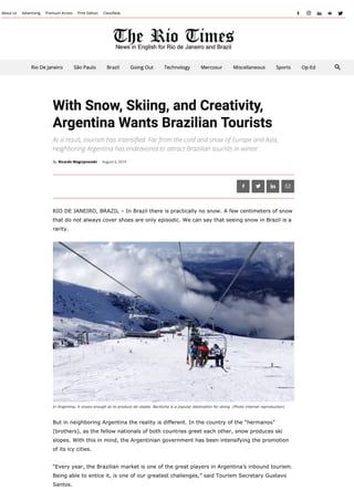 Turismo na neve argentina 