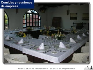 Comidas y reuniones
de empresa

 