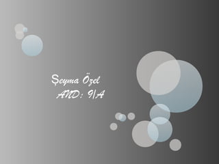 Şeyma Özel
 AND: 9/A
 