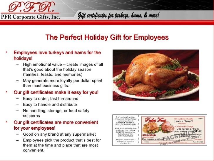 Turkey Gift Certificates For Employee Gifts