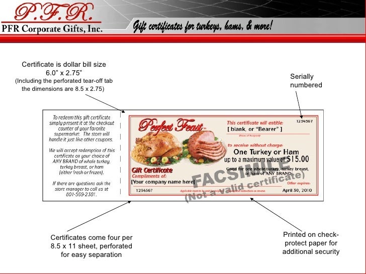 turkey gift certificates for