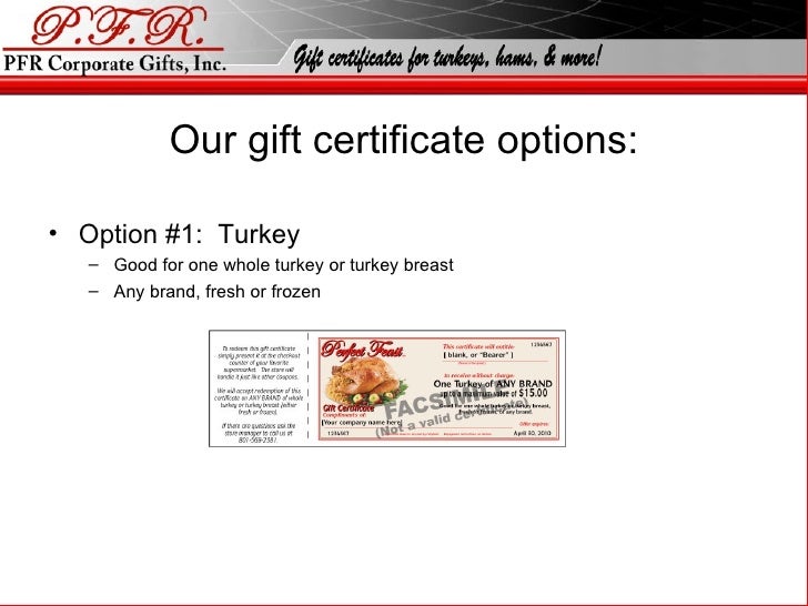 Printable Turkey Gift Certificates