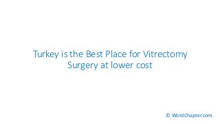 Turkey is the Best Place for Vitrectomy
Surgery at lower cost
© WordChapter.com
 