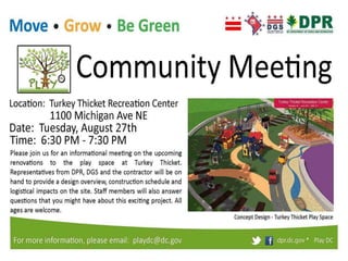 Turkey Thicket Recreation Community Meeting (August 27th)