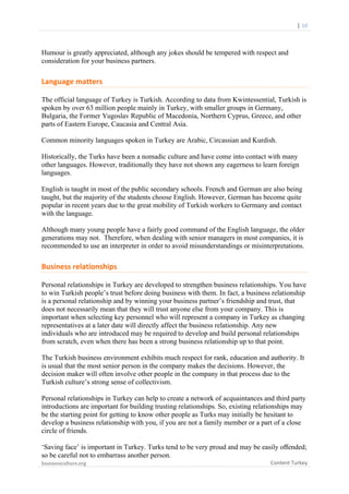 Turkish business culture guide - Learn about Turkey | PDF