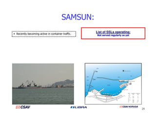 SAMSUN:
• Recently becoming active in container traffic.
List of SSLs operating:
Not served regularly as yet
25
 
