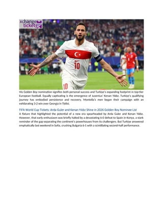 Turkiye FIFA World Cup Turkish stars Arda Guler and Kenan Yıldız ...