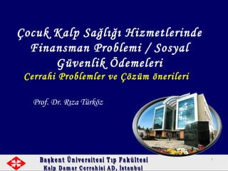 Prof. Dr. Rıza Türköz
Çocuk Kalp Sağlığı Hizmetlerinde
Finansman Problemi / Sosyal
Güvenlik Ödemeleri
Cerrahi Problemler ve Çözüm önerileri
11
 
