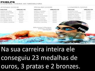 Na sua carreira inteira ele
conseguiu 23 medalhas de
ouros, 3 pratas e 2 bronzes.
 