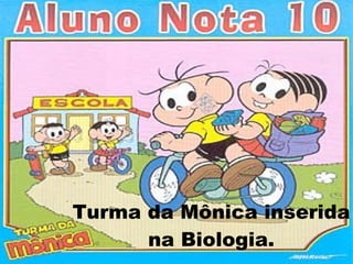 Turma da Mônica inserida na Biologia. 