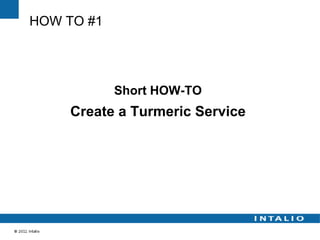 HOW TO #1




            Short HOW-TO
     Create a Turmeric Service
 