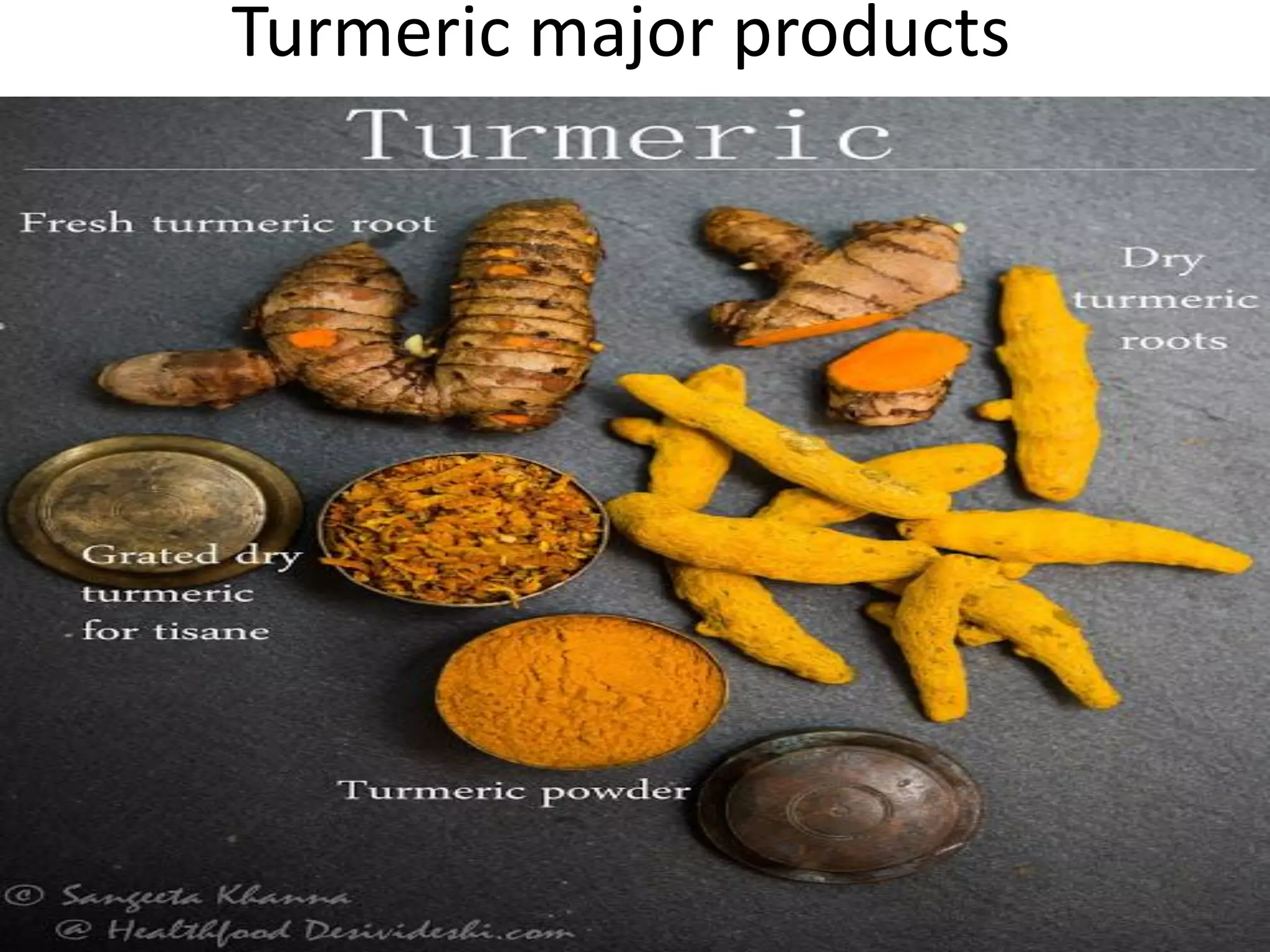Turmeric major products
 