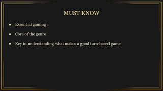 Turn based tactical design fundamentals and a handful of tips ...