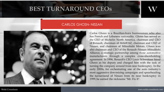 1/12/2021 13
www.welsh-consultants.com
Welsh Consultants
CARLOS GHOSN- NISSAN
Carlos Ghosn is a Brazilian-born businessman...