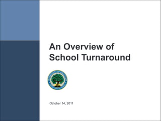 An Overview of
School Turnaround



October 14, 2011
 