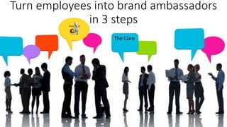 Turn employees into brand ambassadors
in 3 steps
The Cure
 