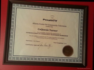 Do You Believe In You?
Turner, C. (2013). [Photo: “PeopleTV”created by me.
 