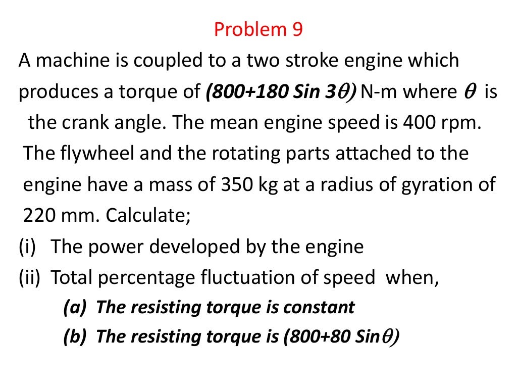 Turning momentdiagramflywheel