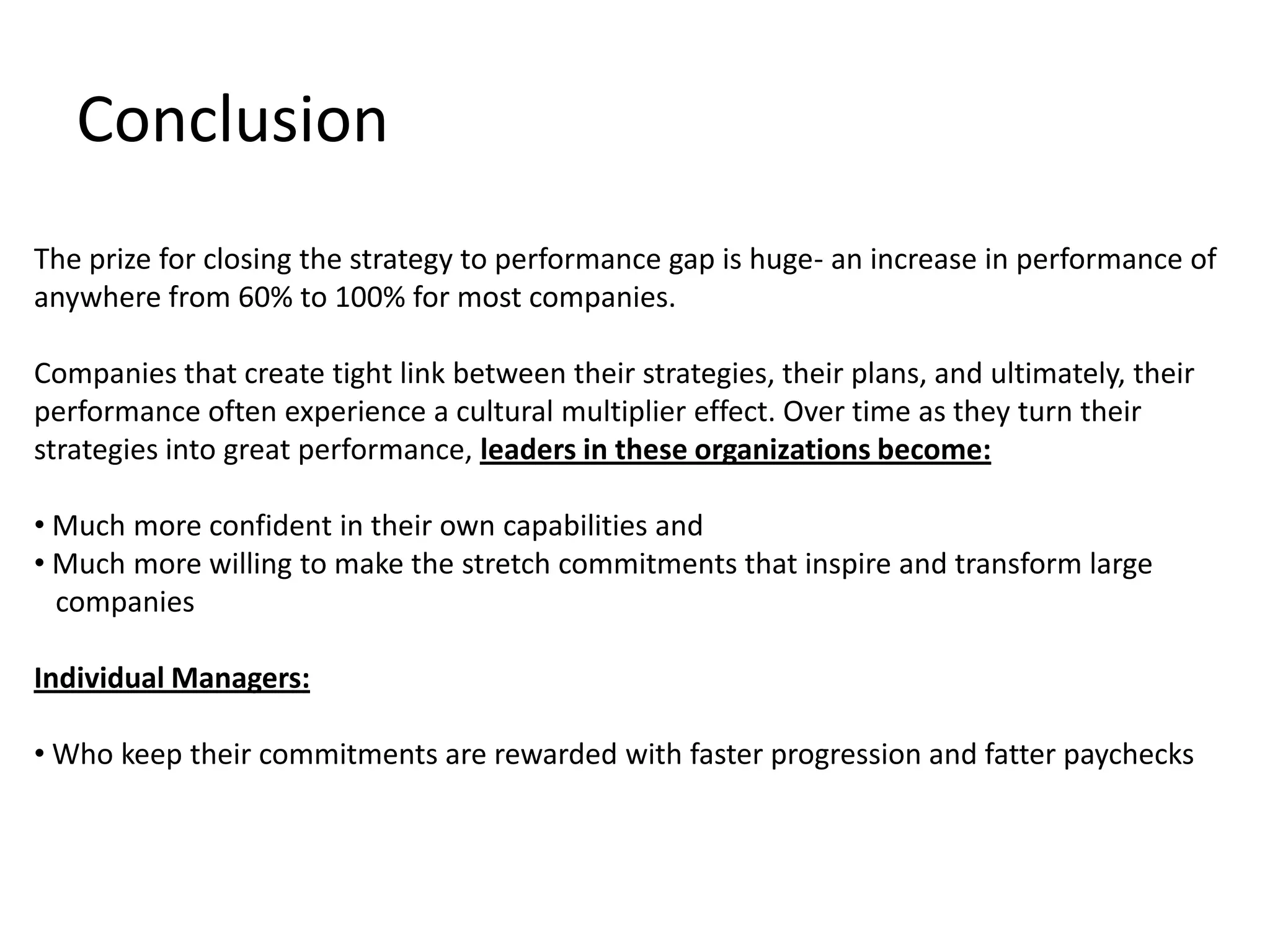 Goal setting outcome